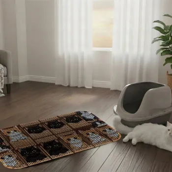 Covoras litiera pentru colectarea granulelor de nisip, Paws & Whiskers, Cat Litter Mat 56, Multicolor imagine