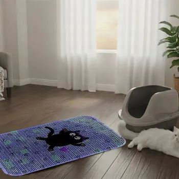 Covoras litiera pentru colectarea granulelor de nisip, Paws & Whiskers, Cat Litter Mat 58, Multicolor imagine