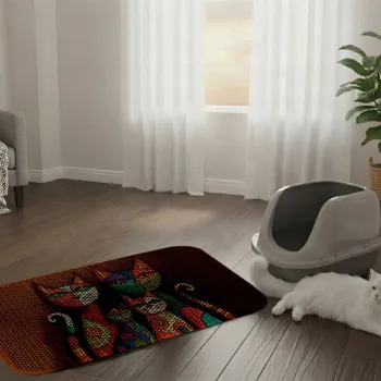 Covoras litiera pentru colectarea granulelor de nisip, Paws & Whiskers, Cat Litter Mat 6, Multicolor imagine