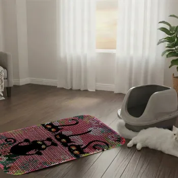 Covoras litiera pentru colectarea granulelor de nisip, Paws & Whiskers, Cat Litter Mat 63, Multicolor imagine