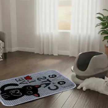 Covoras litiera pentru colectarea granulelor de nisip, Paws & Whiskers, Cat Litter Mat 64, Multicolor imagine