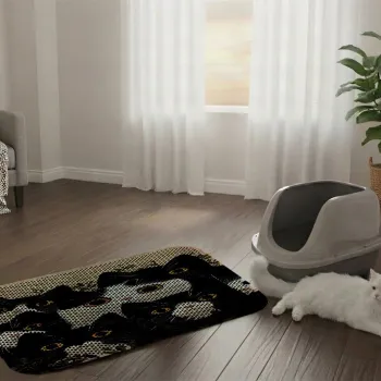 Covoras litiera pentru colectarea granulelor de nisip, Paws & Whiskers, Cat Litter Mat 66, Multicolor imagine