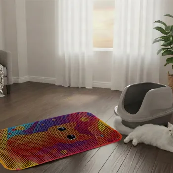 Covoras litiera pentru colectarea granulelor de nisip, Paws & Whiskers, Cat Litter Mat 69, Multicolor imagine