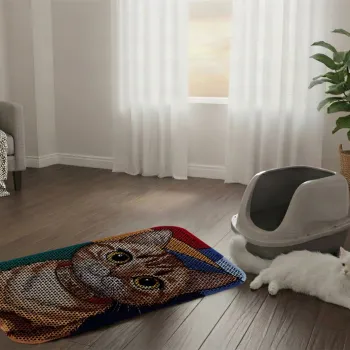 Covoras litiera pentru colectarea granulelor de nisip, Paws & Whiskers, Cat Litter Mat 72, Multicolor imagine