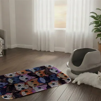 Covoras litiera pentru colectarea granulelor de nisip, Paws & Whiskers, Cat Litter Mat 9, Multicolor imagine