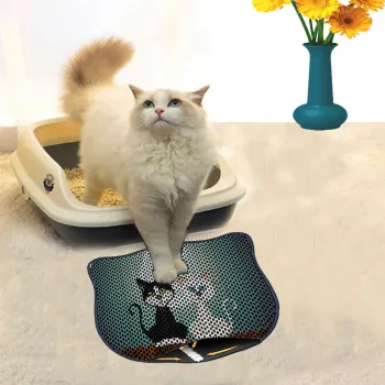 Covoras litiera pentru colectarea granulelor de nisip, Paws & Whiskers, Kdkafa0026, 50% PVC/50% poliester, Multicolor imagine