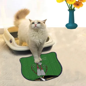 Covoras litiera pentru colectarea granulelor de nisip, Paws & Whiskers, Kdkafa0032, 50% PVC/50% poliester, Multicolor imagine