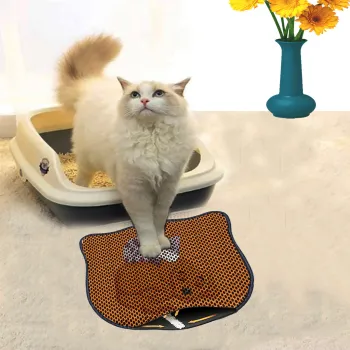 Covoras litiera pentru colectarea granulelor de nisip, Paws & Whiskers, Kdkafa0035, 50% PVC/50% poliester, Multicolor imagine