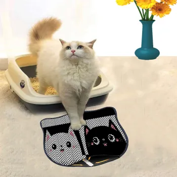 Covoras litiera pentru colectarea granulelor de nisip, Paws & Whiskers, Kdkafa0051, 50% PVC/50% poliester, Multicolor imagine