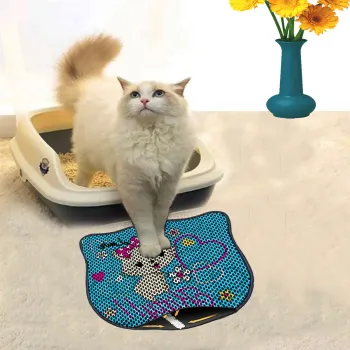 Covoras litiera pentru colectarea granulelor de nisip, Paws & Whiskers, Kdkafa0066, 50% PVC/50% poliester, Multicolor imagine