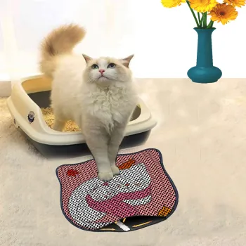 Covoras litiera pentru colectarea granulelor de nisip, Paws & Whiskers, Kdkafa0084, 50% PVC/50% poliester, Multicolor imagine