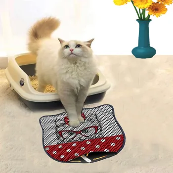 Covoras litiera pentru colectarea granulelor de nisip, Paws & Whiskers, Kdkafa0099, 50% PVC/50% poliester, Multicolor imagine