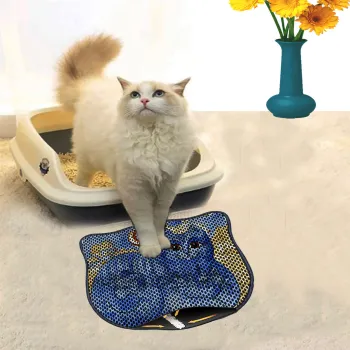 Covoras litiera pentru colectarea granulelor de nisip, Paws & Whiskers, Kdkafa0117, 50% PVC/50% poliester, Multicolor imagine