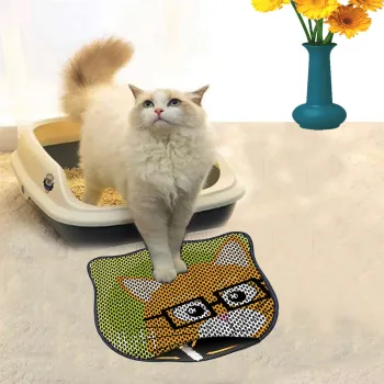 Covoras litiera pentru colectarea granulelor de nisip, Paws & Whiskers, Kdkafa0144, 50% PVC/50% poliester, Multicolor imagine