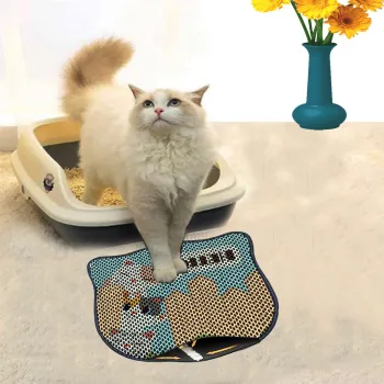 Covoras litiera pentru colectarea granulelor de nisip, Paws & Whiskers, Kdkafa0164, 50% PVC/50% poliester, Multicolor imagine