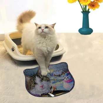 Covoras litiera pentru colectarea granulelor de nisip, Paws & Whiskers, Kdkafa0173, 50% PVC/50% poliester, Multicolor imagine