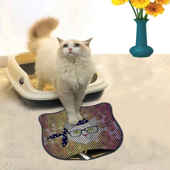 Covoras litiera pentru colectarea granulelor de nisip, Paws & Whiskers, Kdkafa0198, 50% PVC/50% poliester, Multicolor imagine