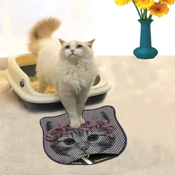 Covoras litiera pentru colectarea granulelor de nisip, Paws & Whiskers, Kdkafa0201, 50% PVC/50% poliester, Multicolor imagine