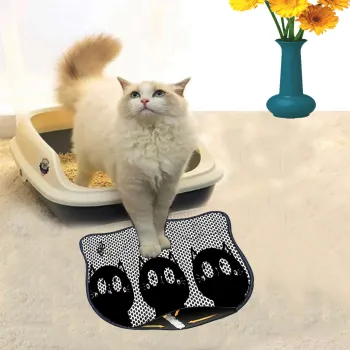 Covoras litiera pentru colectarea granulelor de nisip, Paws & Whiskers, Kdkafa0225, 50% PVC/50% poliester, Multicolor imagine