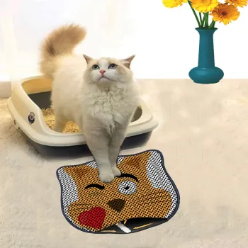 Covoras litiera pentru colectarea granulelor de nisip, Paws & Whiskers, Kdkafa0226, 50% PVC/50% poliester, Multicolor imagine