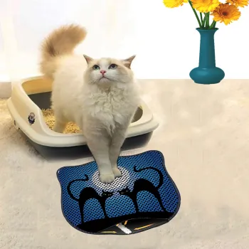 Covoras litiera pentru colectarea granulelor de nisip, Paws & Whiskers, Kdkafa0227, 50% PVC/50% poliester, Multicolor imagine