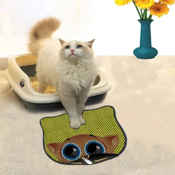 Covoras litiera pentru colectarea granulelor de nisip, Paws & Whiskers, Kdkafa0238, 50% PVC/50% poliester, Multicolor imagine