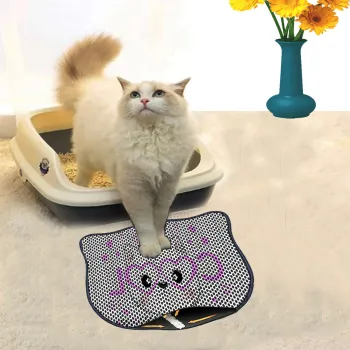 Covoras litiera pentru colectarea granulelor de nisip, Paws & Whiskers, Kdkafa0243, 50% PVC/50% poliester, Multicolor imagine