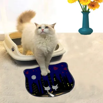 Covoras litiera pentru colectarea granulelor de nisip, Paws & Whiskers, Kdkafa0254, 50% PVC/50% poliester, Multicolor imagine