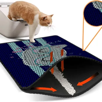 Covoras litiera pentru colectarea granulelor de nisip, Paws & Whiskers, Nrszn0001, 50% PVC/50% poliester, Multicolor imagine