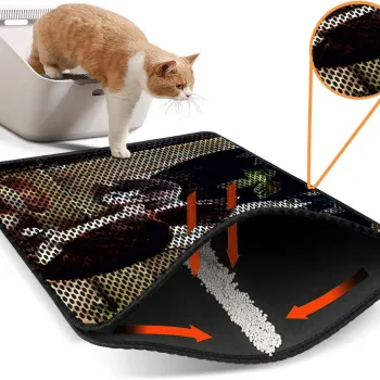 Covoras litiera pentru colectarea granulelor de nisip, Paws & Whiskers, Nrszn0007, 50% PVC/50% poliester, Multicolor imagine