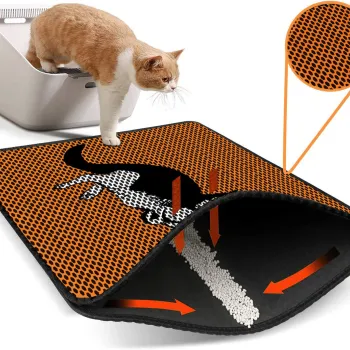 Covoras litiera pentru colectarea granulelor de nisip, Paws & Whiskers, Nrszn0014, 50% PVC/50% poliester, Multicolor imagine