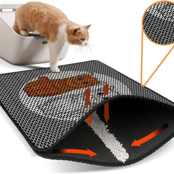 Covoras litiera pentru colectarea granulelor de nisip, Paws & Whiskers, Nrszn0017, 50% PVC/50% poliester, Multicolor imagine