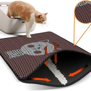 Covoras litiera pentru colectarea granulelor de nisip, Paws & Whiskers, Nrszn0028, 50% PVC/50% poliester, Multicolor imagine