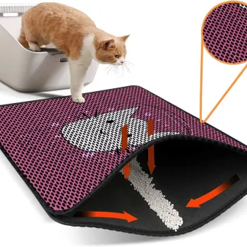 Covoras litiera pentru colectarea granulelor de nisip, Paws & Whiskers, Nrszn0030, 50% PVC/50% poliester, Multicolor imagine