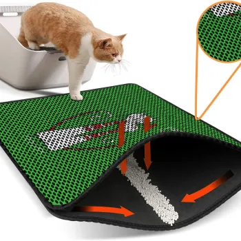 Covoras litiera pentru colectarea granulelor de nisip, Paws & Whiskers, Nrszn0032, 50% PVC/50% poliester, Multicolor imagine