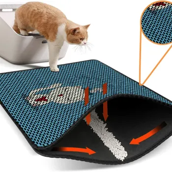 Covoras litiera pentru colectarea granulelor de nisip, Paws & Whiskers, Nrszn0034, 50% PVC/50% poliester, Multicolor imagine