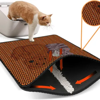 Covoras litiera pentru colectarea granulelor de nisip, Paws & Whiskers, Nrszn0035, 50% PVC/50% poliester, Multicolor imagine