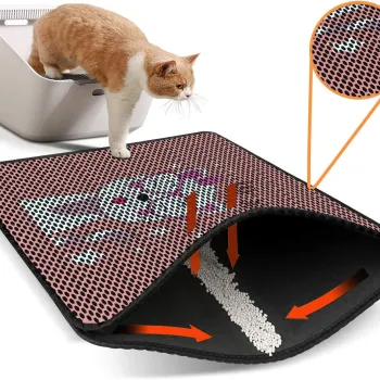 Covoras litiera pentru colectarea granulelor de nisip, Paws & Whiskers, Nrszn0037, 50% PVC/50% poliester, Multicolor imagine