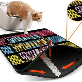 Covoras litiera pentru colectarea granulelor de nisip, Paws & Whiskers, Nrszn0040, 50% PVC/50% poliester, Multicolor imagine