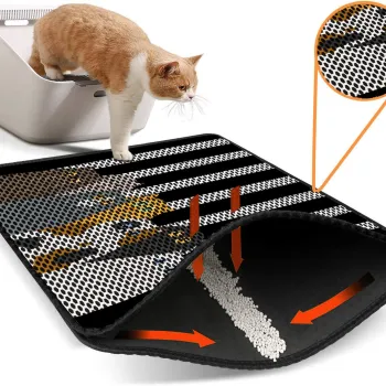 Covoras litiera pentru colectarea granulelor de nisip, Paws & Whiskers, Nrszn0043, 50% PVC/50% poliester, Multicolor imagine