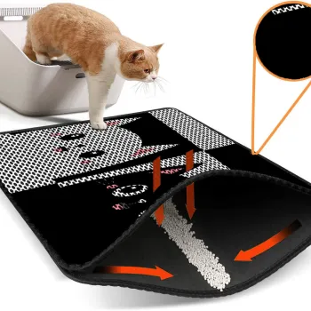 Covoras litiera pentru colectarea granulelor de nisip, Paws & Whiskers, Nrszn0051, 50% PVC/50% poliester, Multicolor imagine