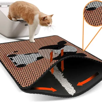 Covoras litiera pentru colectarea granulelor de nisip, Paws & Whiskers, Nrszn0076, 50% PVC/50% poliester, Multicolor imagine