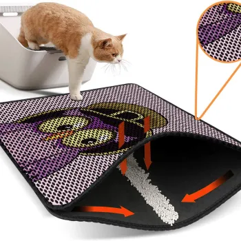 Covoras litiera pentru colectarea granulelor de nisip, Paws & Whiskers, Nrszn0077, 50% PVC/50% poliester, Multicolor imagine