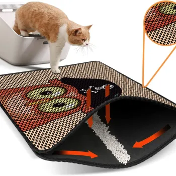 Covoras litiera pentru colectarea granulelor de nisip, Paws & Whiskers, Nrszn0078, 50% PVC/50% poliester, Multicolor imagine