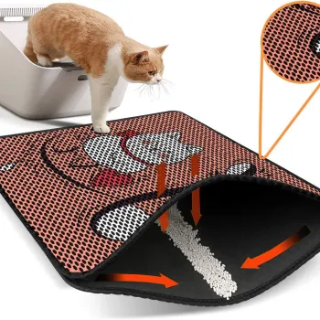 Covoras litiera pentru colectarea granulelor de nisip, Paws & Whiskers, Nrszn0083, 50% PVC/50% poliester, Multicolor imagine