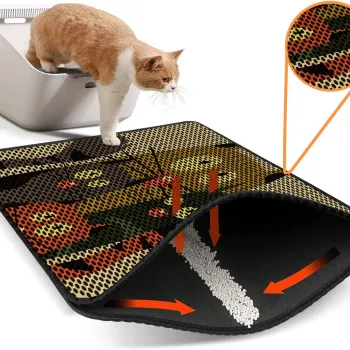 Covoras litiera pentru colectarea granulelor de nisip, Paws & Whiskers, Nrszn0094, 50% PVC/50% poliester, Multicolor imagine