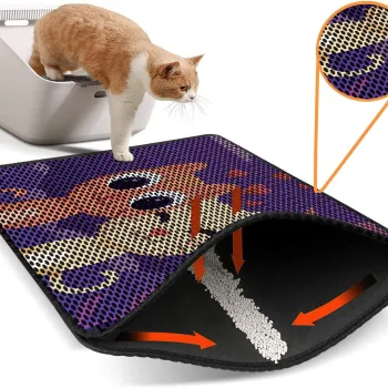 Covoras litiera pentru colectarea granulelor de nisip, Paws & Whiskers, Nrszn0095, 50% PVC/50% poliester, Multicolor imagine