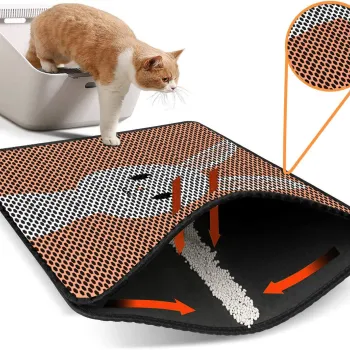 Covoras litiera pentru colectarea granulelor de nisip, Paws & Whiskers, Nrszn0098, 50% PVC/50% poliester, Multicolor imagine