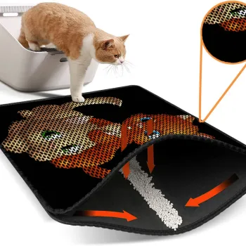 Covoras litiera pentru colectarea granulelor de nisip, Paws & Whiskers, Nrszn0100, 50% PVC/50% poliester, Multicolor imagine