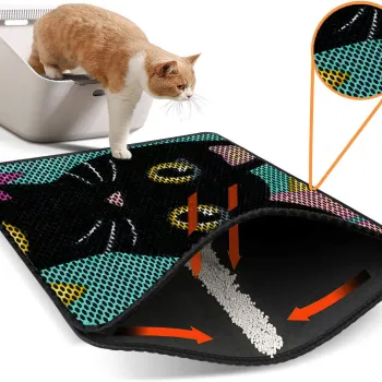 Covoras litiera pentru colectarea granulelor de nisip, Paws & Whiskers, Nrszn0109, 50% PVC/50% poliester, Multicolor imagine